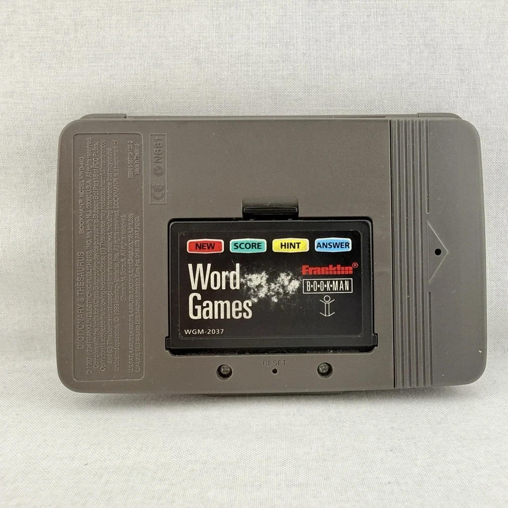Vintage Franklin Bookman MWD-440 + Word Games WGM-2037 Cartridge - Works Great!